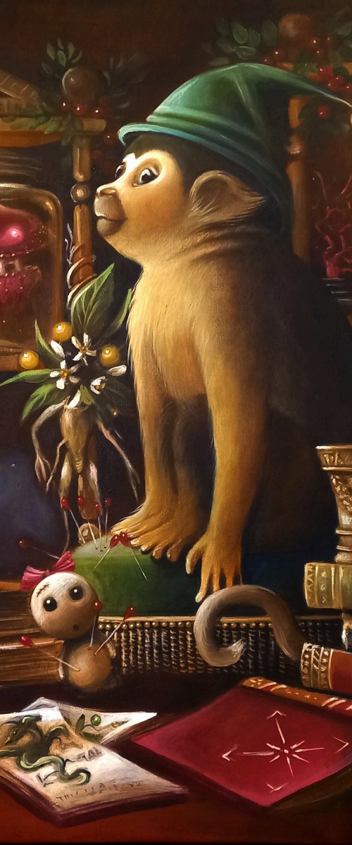 "The alchemist's helper" - original acrylic on canvas - 50 x 50 cm - 20 x 20 inches-Reserved for Mr. Grant Samson by Valentina Toma' aka Zoe Chigi