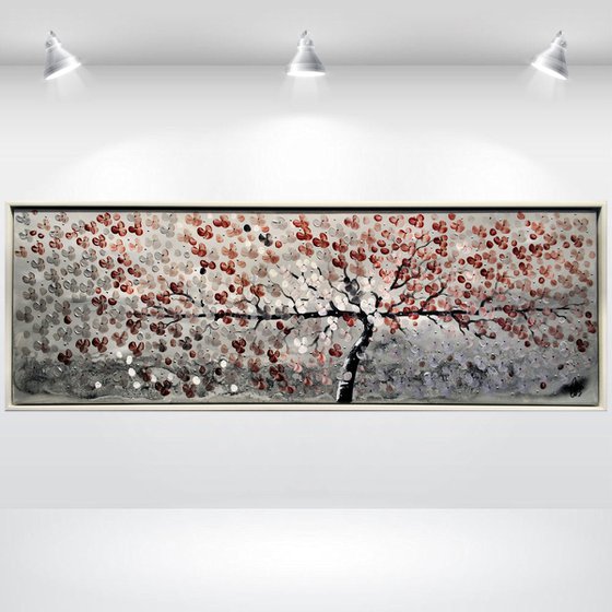 Blütentraum  acrylic abstract painting cherry blossoms nature painting framed canvas wall art