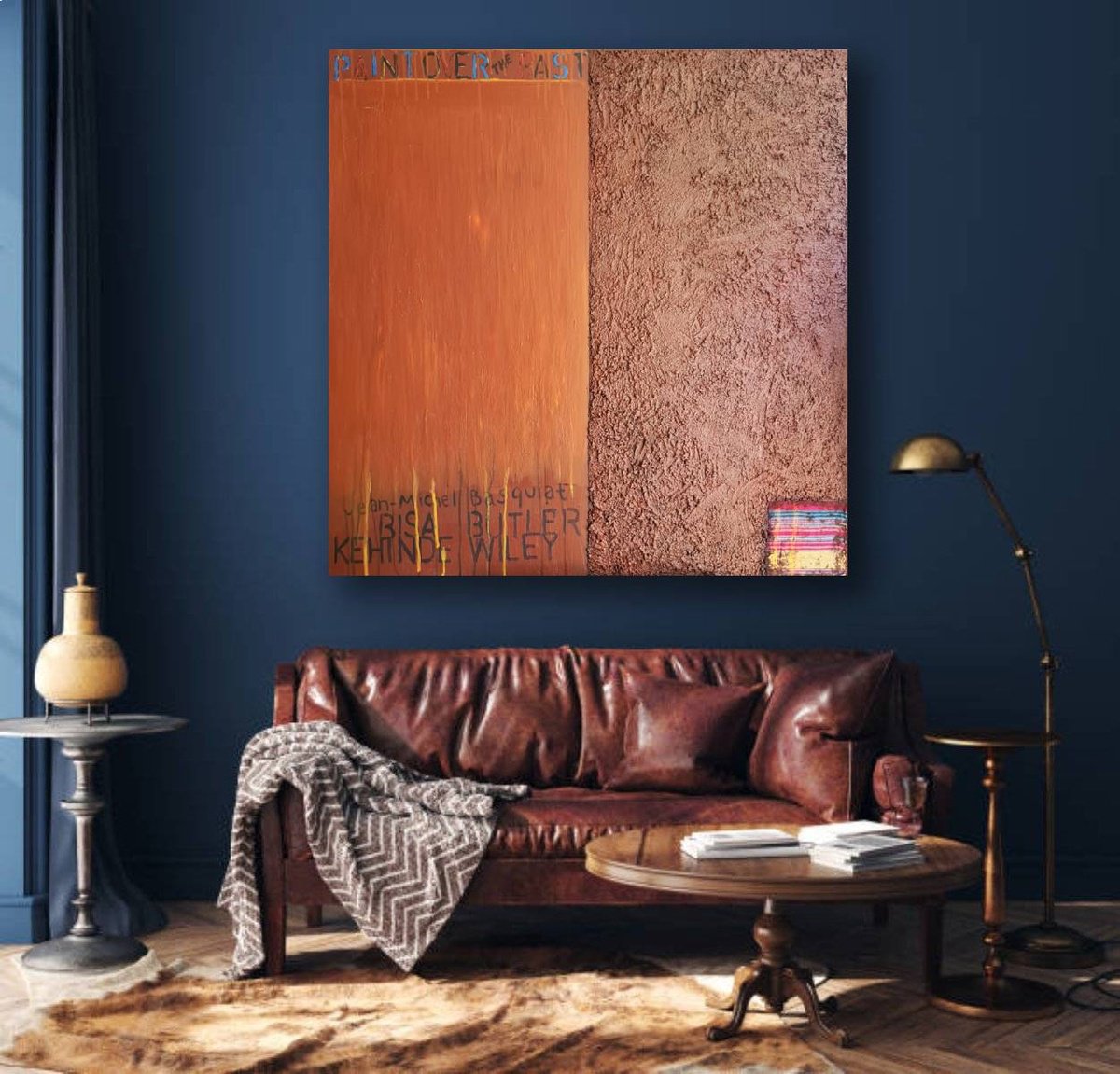 Organic Abstract Acrylic Painting By Zhana Viel, 39 X 39", Paint Over The Past, Original Artwork