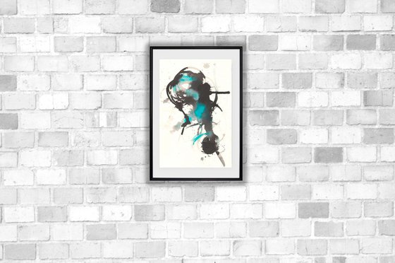 Abstract artwork.#6 - Original watercolour and ink abstract painting.