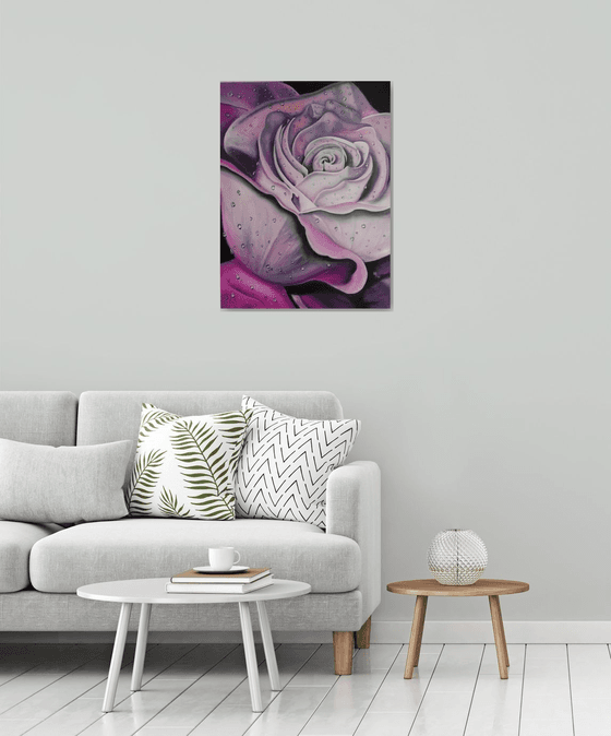 Rose of Marena, flower, canvas oriGinal oil art, floral painting, wall decor art, Gift for her