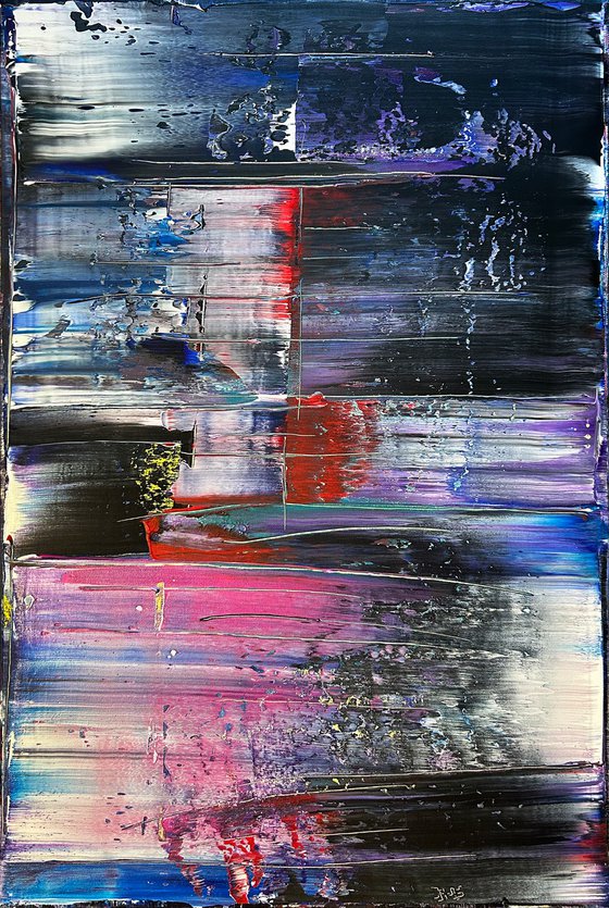 "Night Moves" - Original PMS Abstract Acrylic Painting On Canvas - 24" x 36"