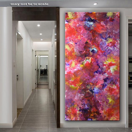 The Power of Love- Original Abstract Painting 60" x 30"/ 152 x 76cm