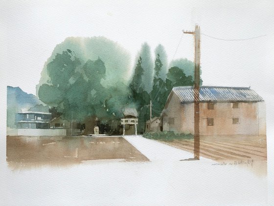 Hometown Shrine in the Quiet Breeze