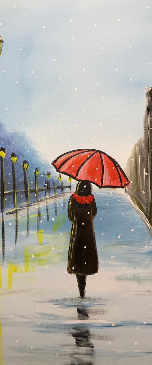 Winter Snow Umbrella by Aisha Haider