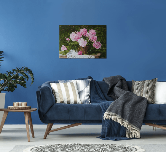 Peonies in the Sun, Garden Scenery