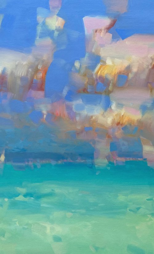 Caribbean Sky, Original oil painting, Handmade artwork, One of a kind by Vahe Yeremyan