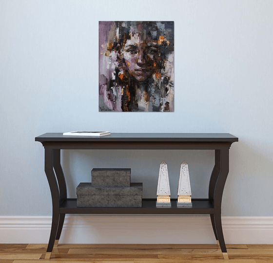 RESERVED for Chris - Abstract female portrait - Original oil painting
