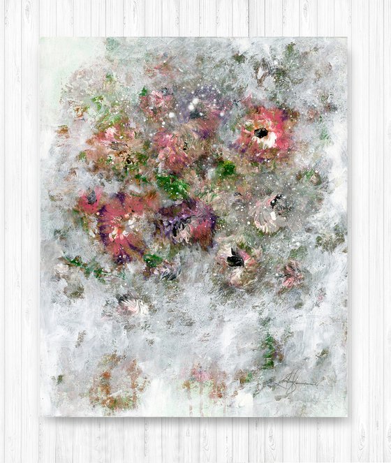 Cottage Chic Blooms 2 - Floral Painting by Kathy Morton Stanion