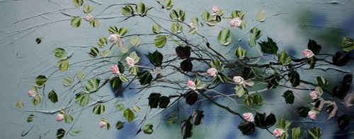 “Blossoming Metamorphosis II” textured floral artwork by Anastassia Skopp