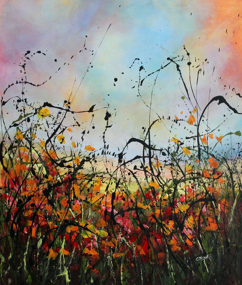 Impressionistic Landscape Acrylic Painting By Cecilia Frigati, 33 X 39, All