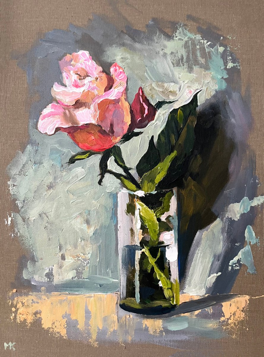Pink Rose By Maria Kireev, 12 X 16, Artwork For Sale On Artfinder