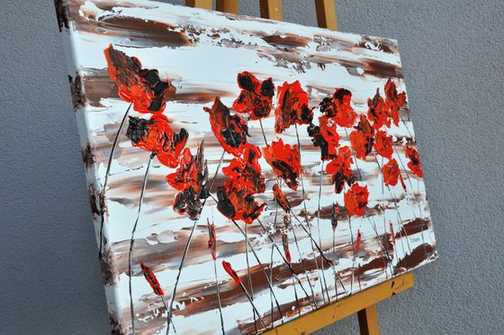 Red Poppies 3 90x50cm