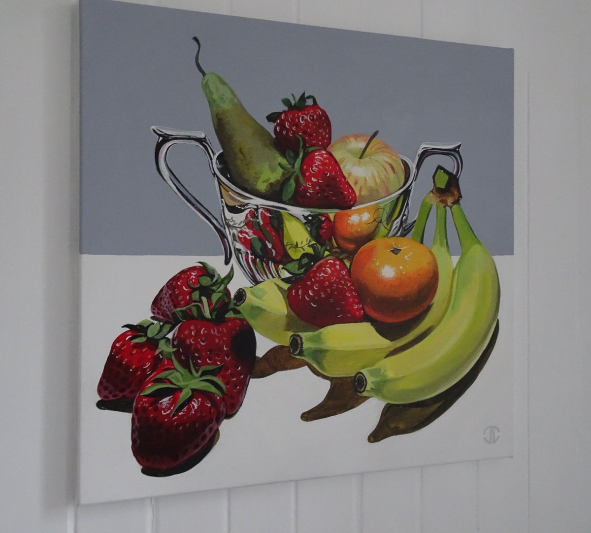 Photorealistic Still Life Acrylic Painting By Joseph Lynch, 20 X 20, Still Life Fruit, Original Artwork