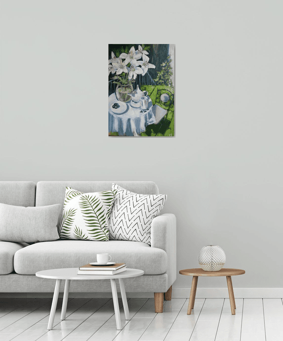 Still Life with White Lilies