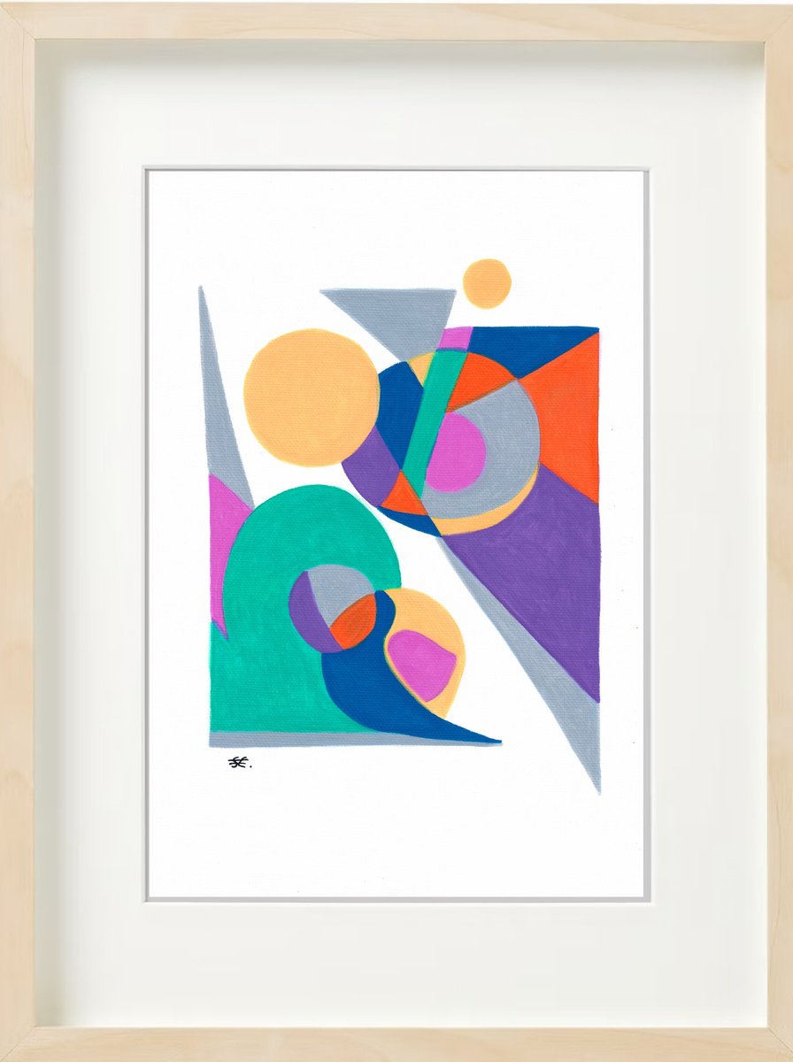 Abstract Acrylic Painting By Carla Sa Fernandes, 13 X 17, Ss83.S1, Original Artwork