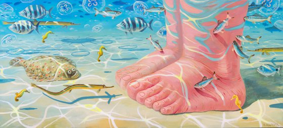 Feet in the sea