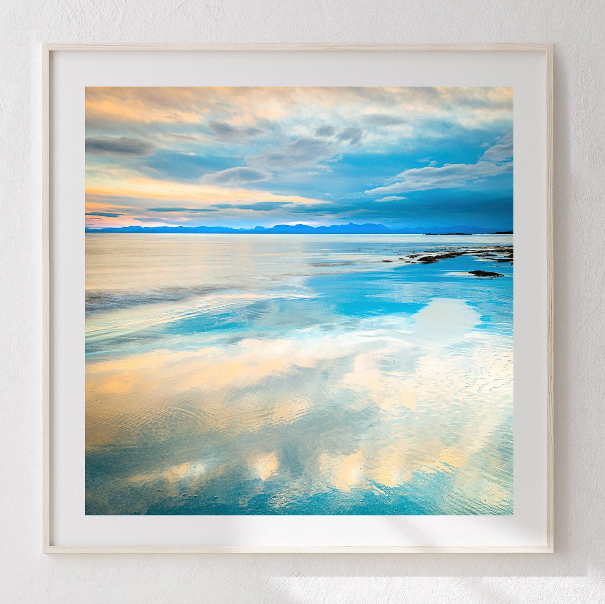 Impressionistic Landscape Photograph By Lynne Douglas, 24 X 24", Reflecting On Blue, Original Artwork