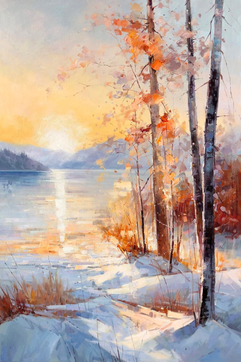 Impressionistic Landscape Oil Painting By Jianzhe Chon, 24 X 35, Forrest Z030, Original Artwork