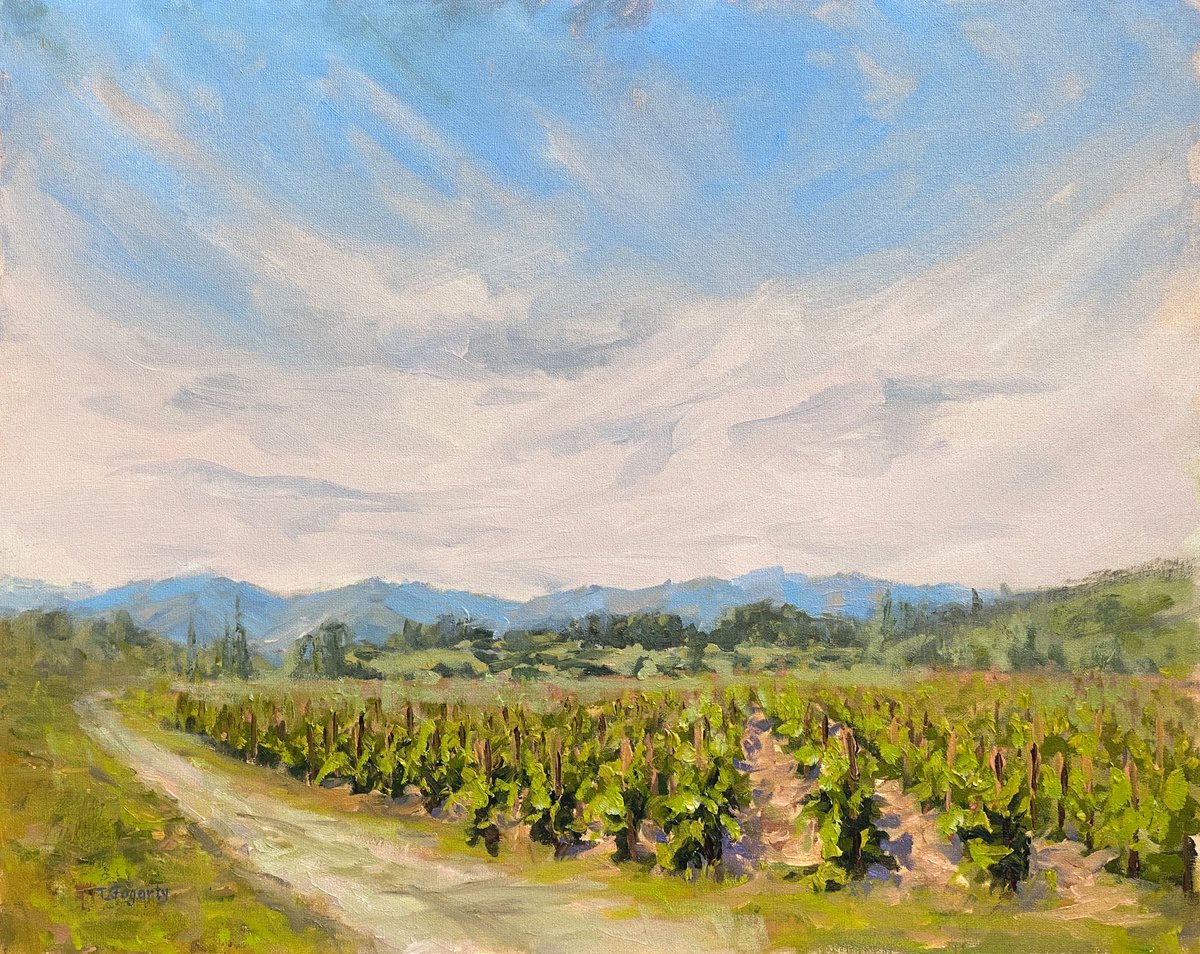 Vines and Blue Hills of Napa Valley by Tatyana Fogarty