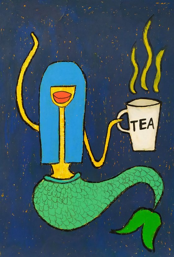 Mermaid loves tea
