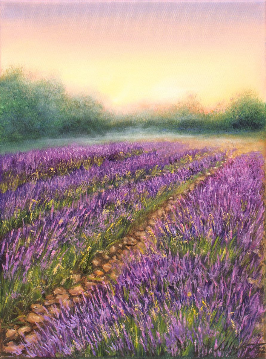 Lavender landscape 4 by Ludmilla Ukrow