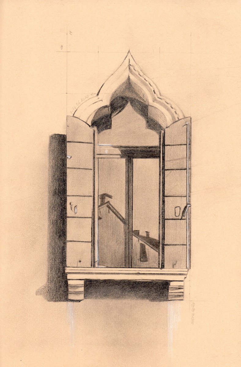 Photorealistic Cityscapes Pencil Drawing By Alona Hryn, 5 X 8, Verona In Pencil, Original Artwork