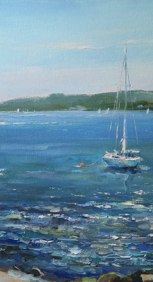 Sparks on  the water  (14×18") by Alexander Koltakov