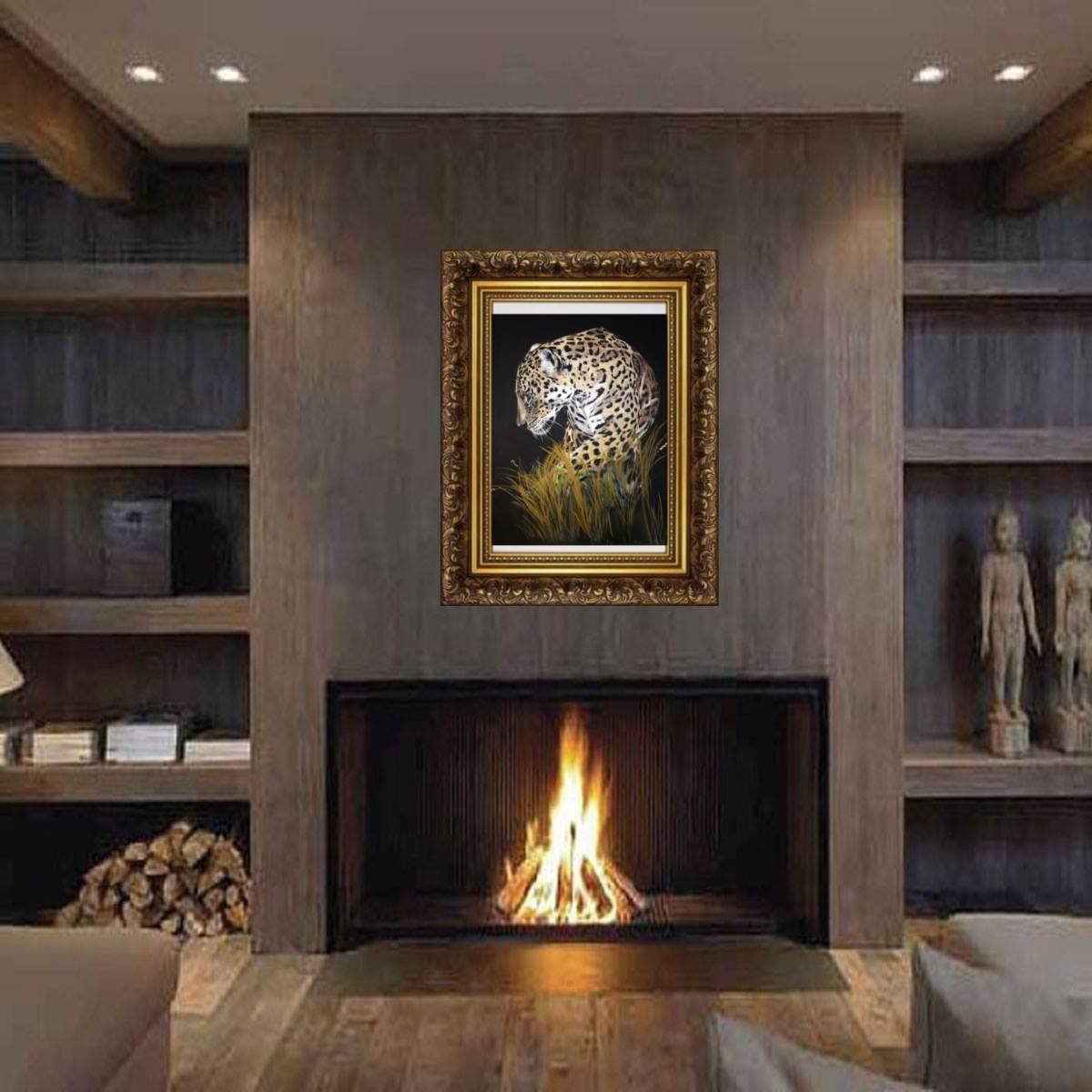 Photorealistic Animal Pastel Drawing By Deimante Bruzguliene, 20 X 28, Leopard Chincha, Original Artwork