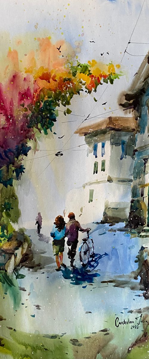 Sold Watercolor “Together” perfect gift by Iulia Carchelan