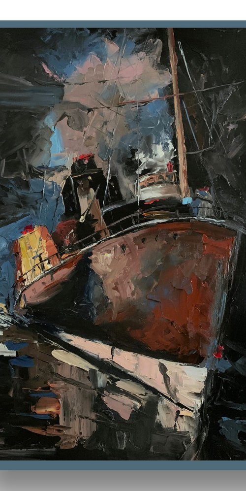Boat on black. by Vita Schagen