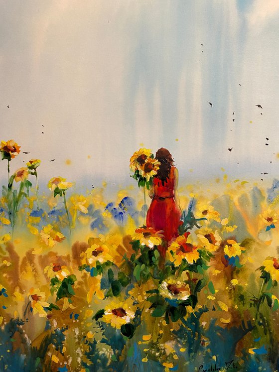 Sold Watercolor “Sun flowers” perfect gift