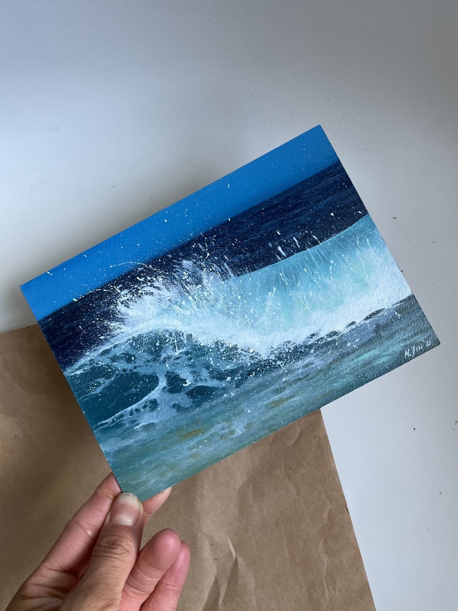 Photorealistic Oil Painting , Sea Wave Miniatures By Myroslava Denysyuk, 5 X 7, Artwork For Sale On Artfinder