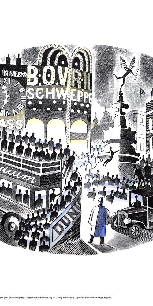 Piccadilly Circus on Boat Race Night by Eric Ravilious
