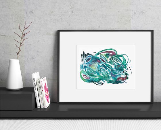 "Special dance" Abstract Watercolor Painting on paper. Abstract Art. Abstraction.