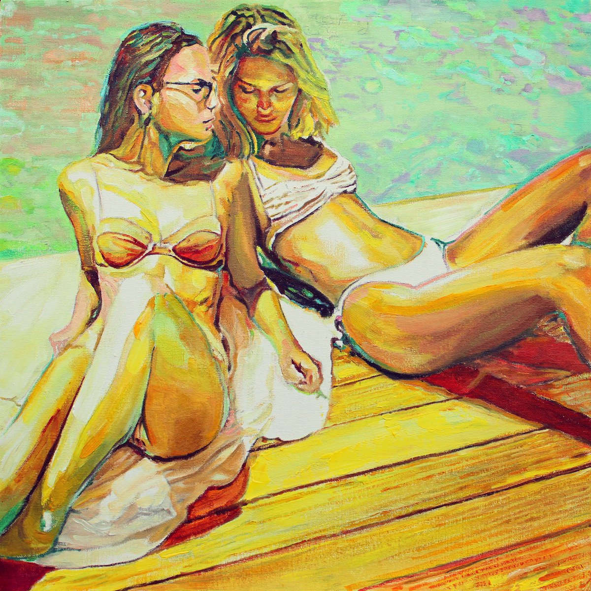 Impressionistic Animal Oil Painting By Timothy Adam Matthews, 16 X 16", Heliophilia #8, Original Artwork