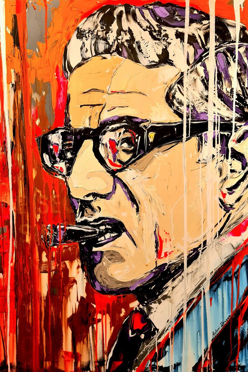 Urban And Pop Portrait Print By Antoni Dragan, 31 X 47, Onassis The Men Limited Edition Print, Original Artwork