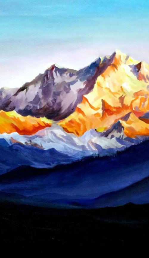 Golden Sunrise on Kanchenjunga by Samiran Sarkar