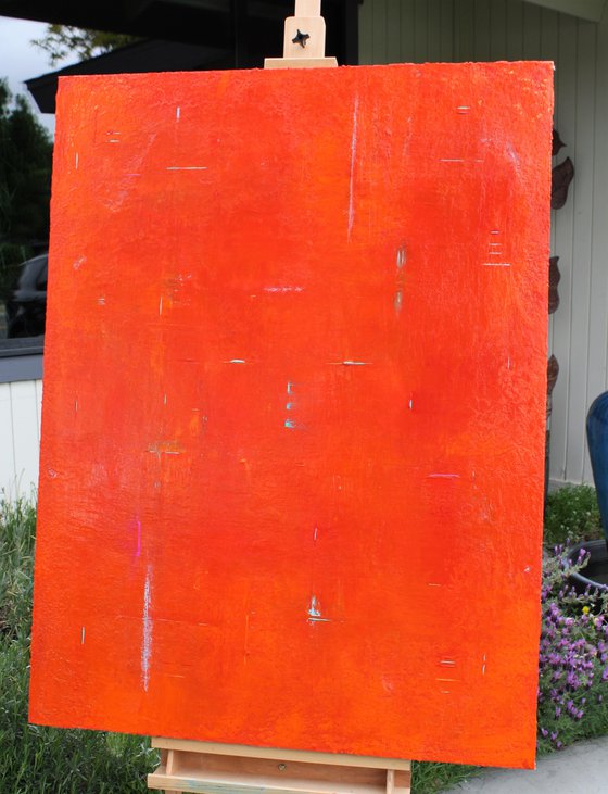 Primitive Red Orange Abstract II