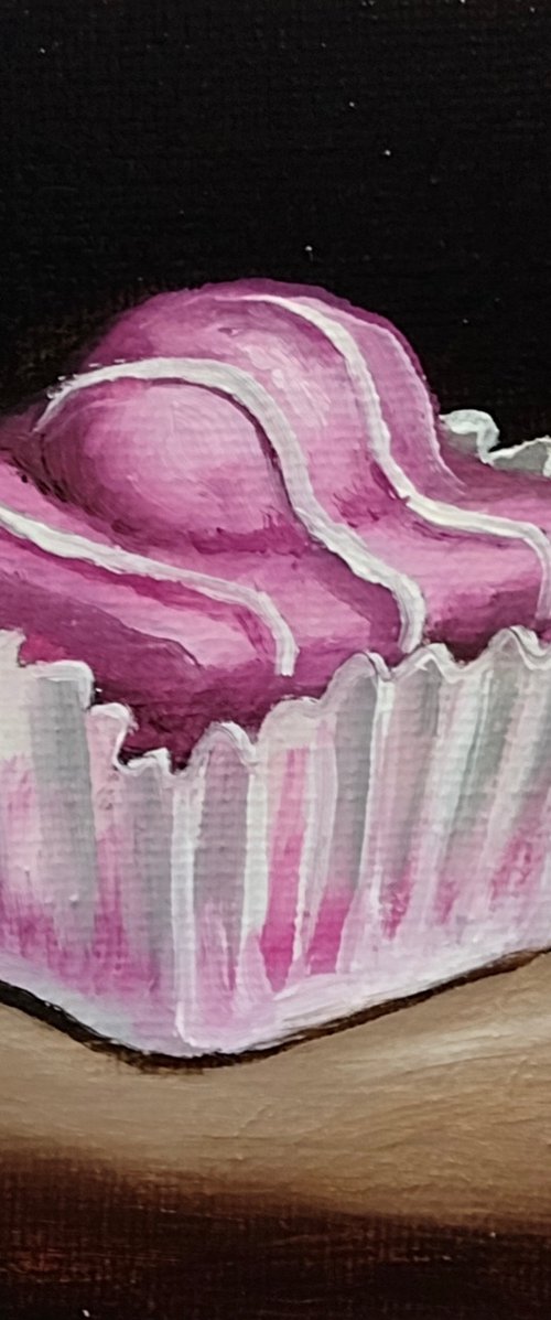 Little pink fancie cake still life by Jane Palmer Art