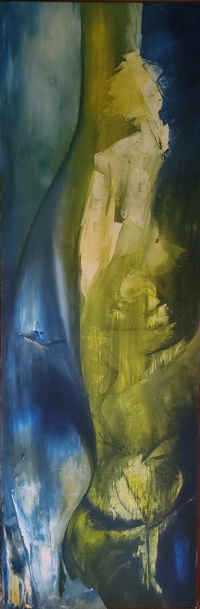 Organic Abstract Oil Painting By Rebecca Hodel, 10 X 30", Beautiful Things, Original Artwork
