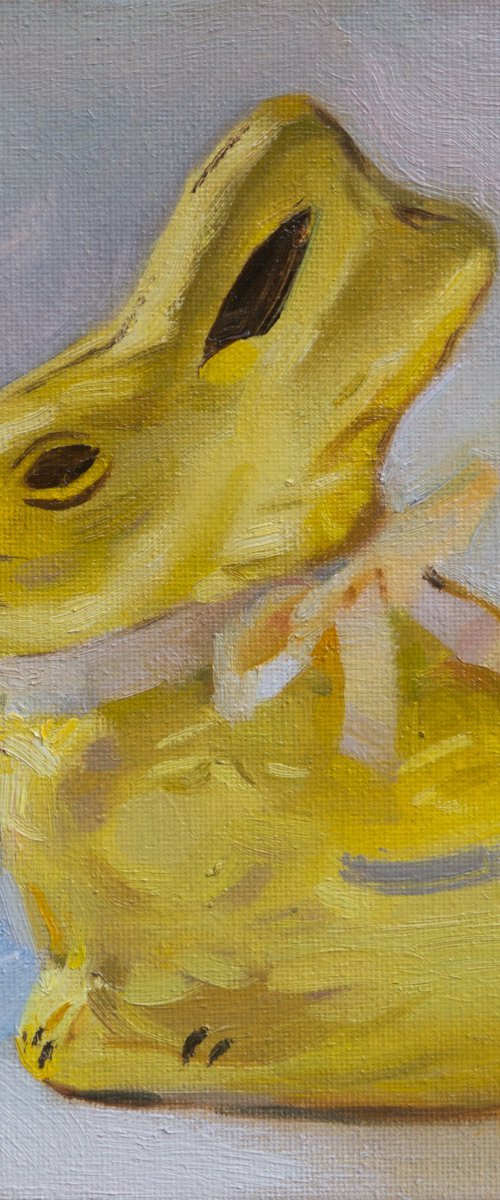 Golden Bunny 2 - Original Oil Painting by Anastasia Borodina