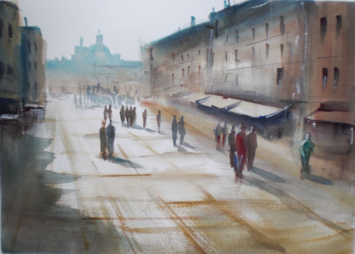 Expressive Cityscapes Watercolour By Giorgio Gosti, 14 X 10, Venice 8, Original Artwork