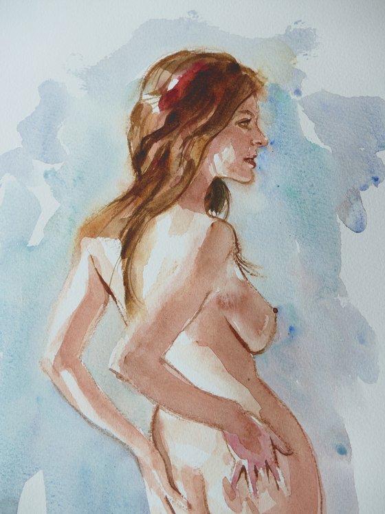 Standing female nude