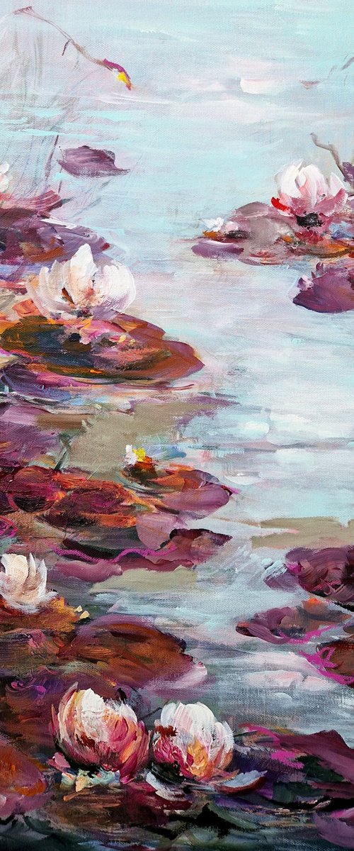 The Purple Lily Pond by Irina Laube