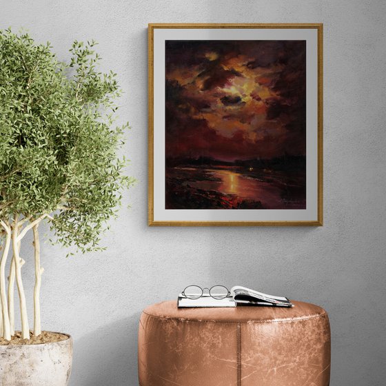"Moon over the river"