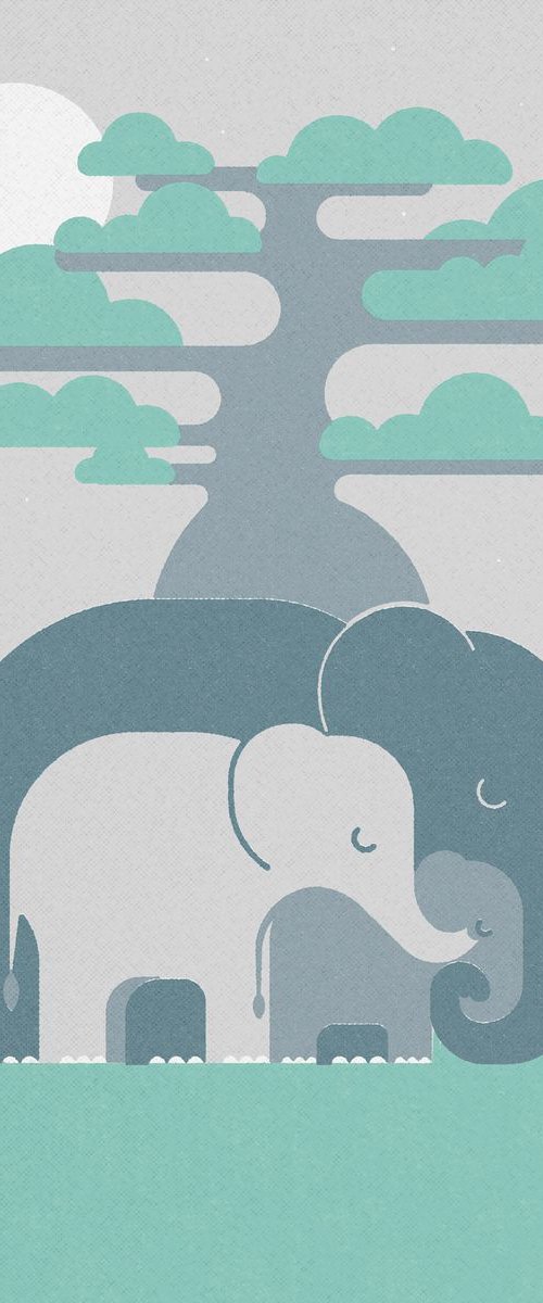 Elephants by Forty Winks Art