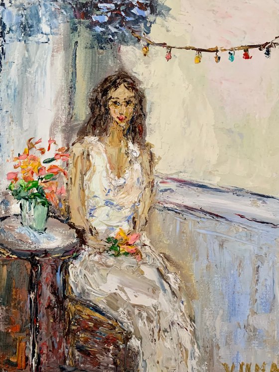 Woman in a white dress