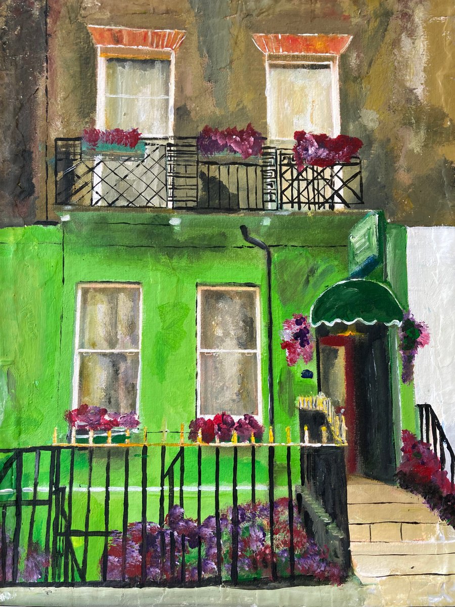 Photorealistic Cityscapes Acrylic Painting By Andrew Reid Wildman, 10 X 12, London, Kings Cross Hotel, Original Artwork