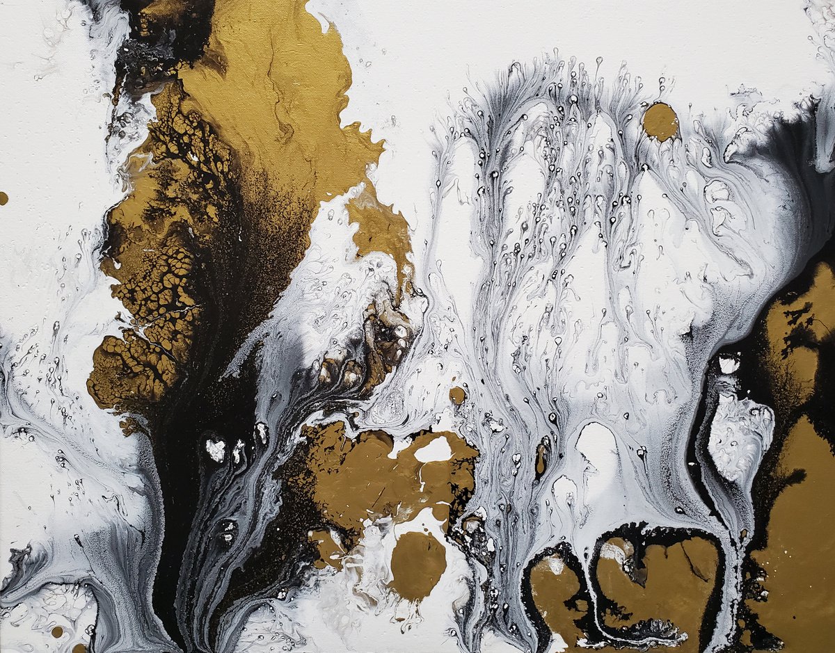 Abstract Acrylic Painting By Joyce Fournier, 28 X 22", Celestial Dream, Original Artwork